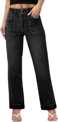 Wide Leg Jeans for Women High Waisted Tummy Control - Stretchy