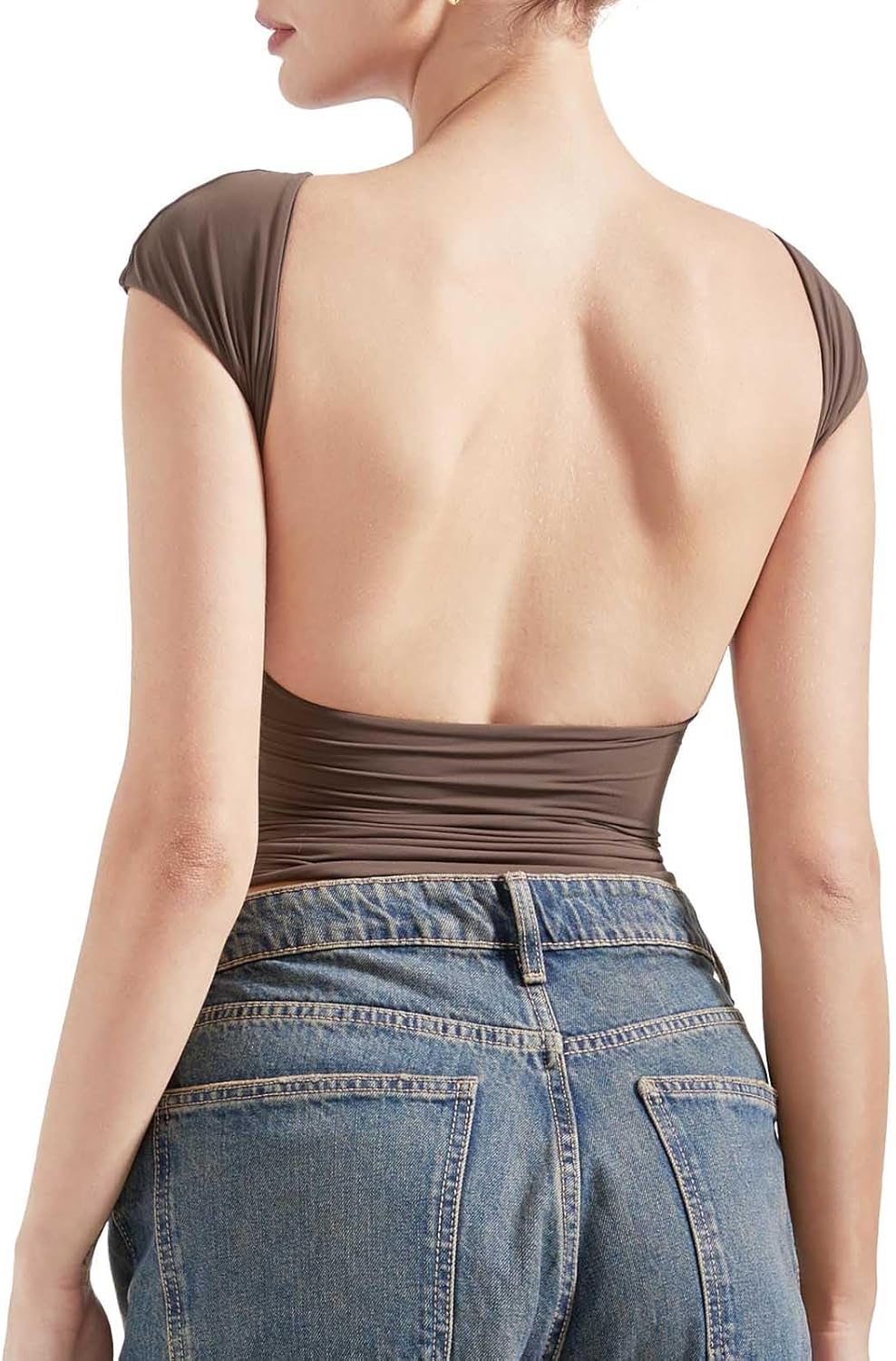 Backless Sexy Going Out Tops for Women - Y2K Basic Tee Shirts