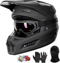 ILM Youth Dirt Bike Helmet with Stickers and Goggles - Kids Off Road