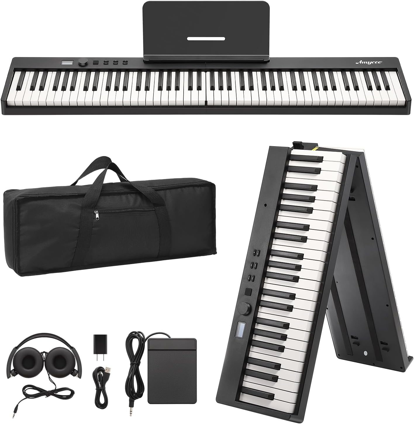 Senfot 88 Key Foldable Piano Keyboard for Novices and Pros