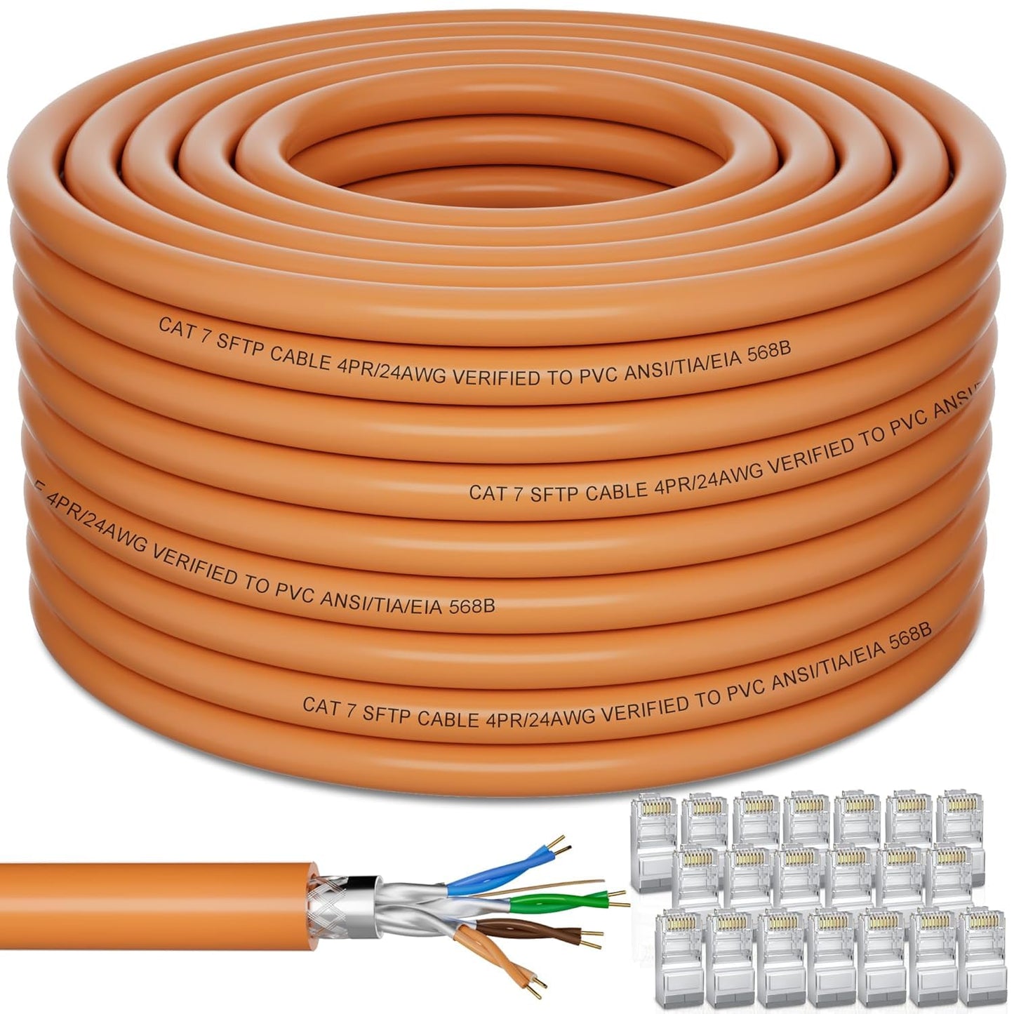 Cat 7 Outdoor Ethernet Cable 250ft for High-Speed Networking
