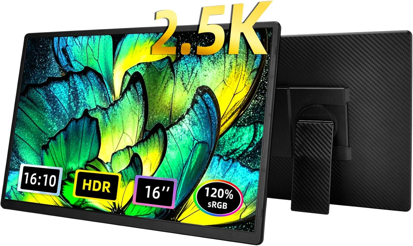 Portable 16 QHD Monitor - Vibrant Colors, Ultimate Portability