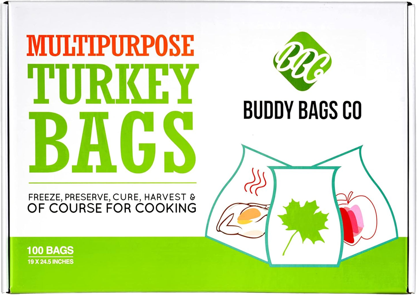 Turkey Oven Bags for Roasting - Heavy-Duty Cooking Bags 100-Pack