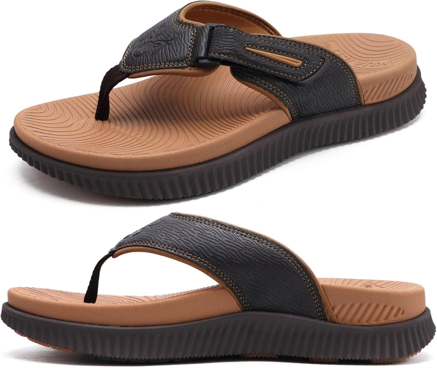 KuaiLu Mens Orthotic Flip Flops for Comfort and Style