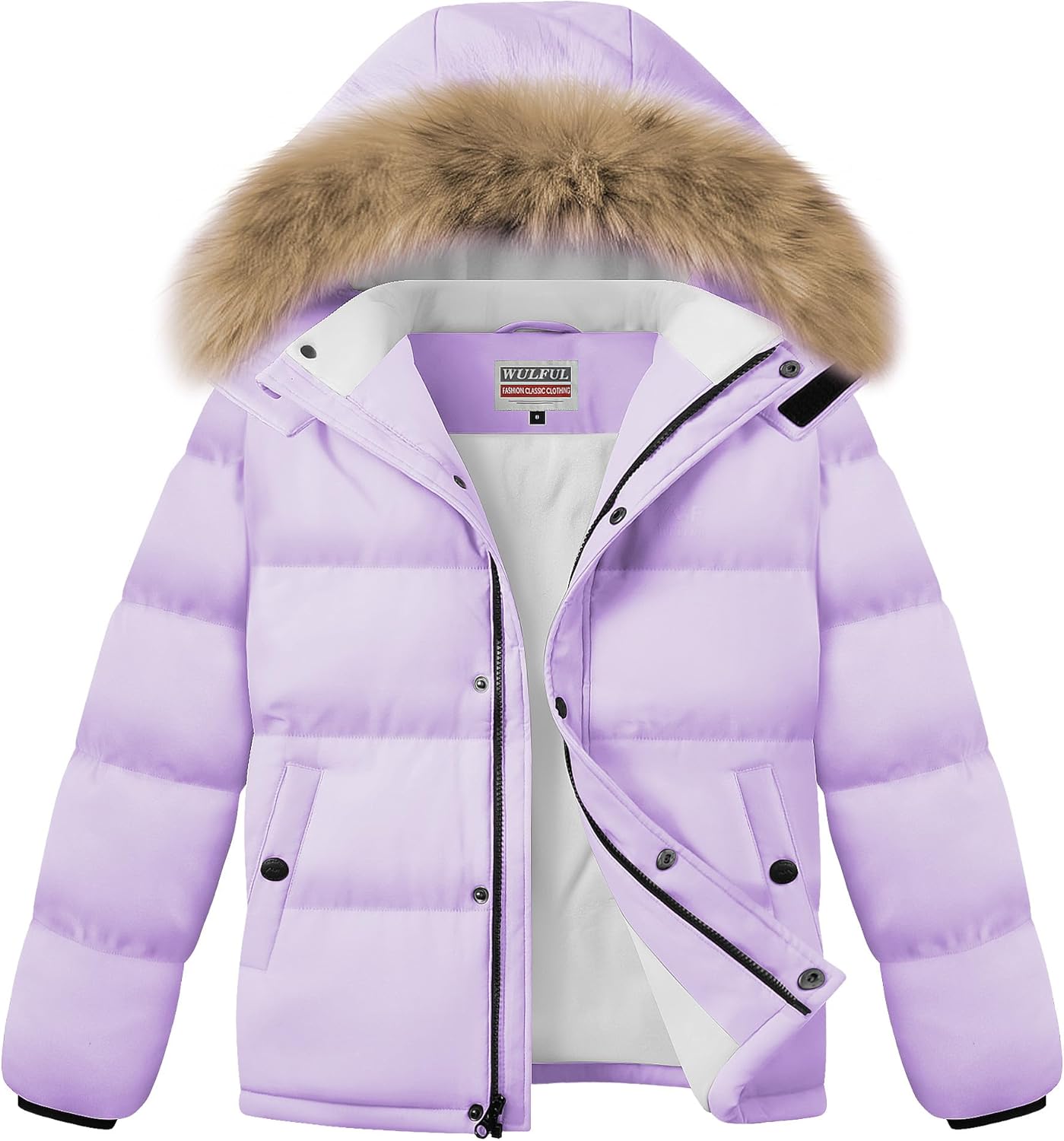 WULFUL Boy's Girls Winter Coats Waterproof Fleece Lined Puffer