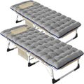 DoCred Folding Camping Cot with Mattress 2 Pack - Portable Heavy Duty