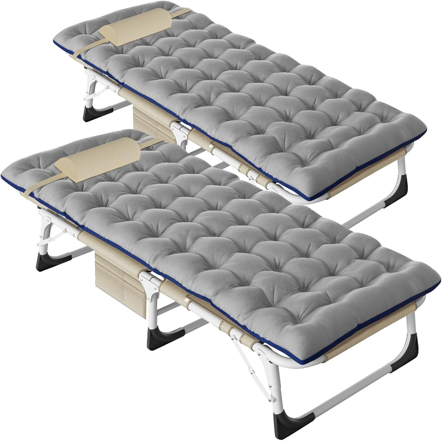 DoCred Folding Camping Cot with Mattress for Outdoor Comfort