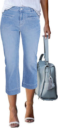 Capri Jeans for Women High Waisted Slim Straight Cropped (Style 9JW4)