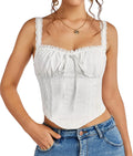Lace Corset Top for Women - Y2K Square Neck Bustier Crop Top