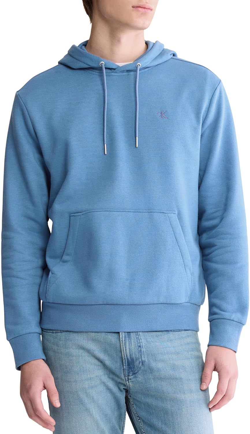 Calvin Klein Men's Monogram Logo Fleece Hoodie for Comfort