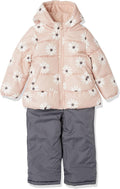 Girls 2-Piece Water-Resistant Snowsuit Set - Hooded Winter Jacket