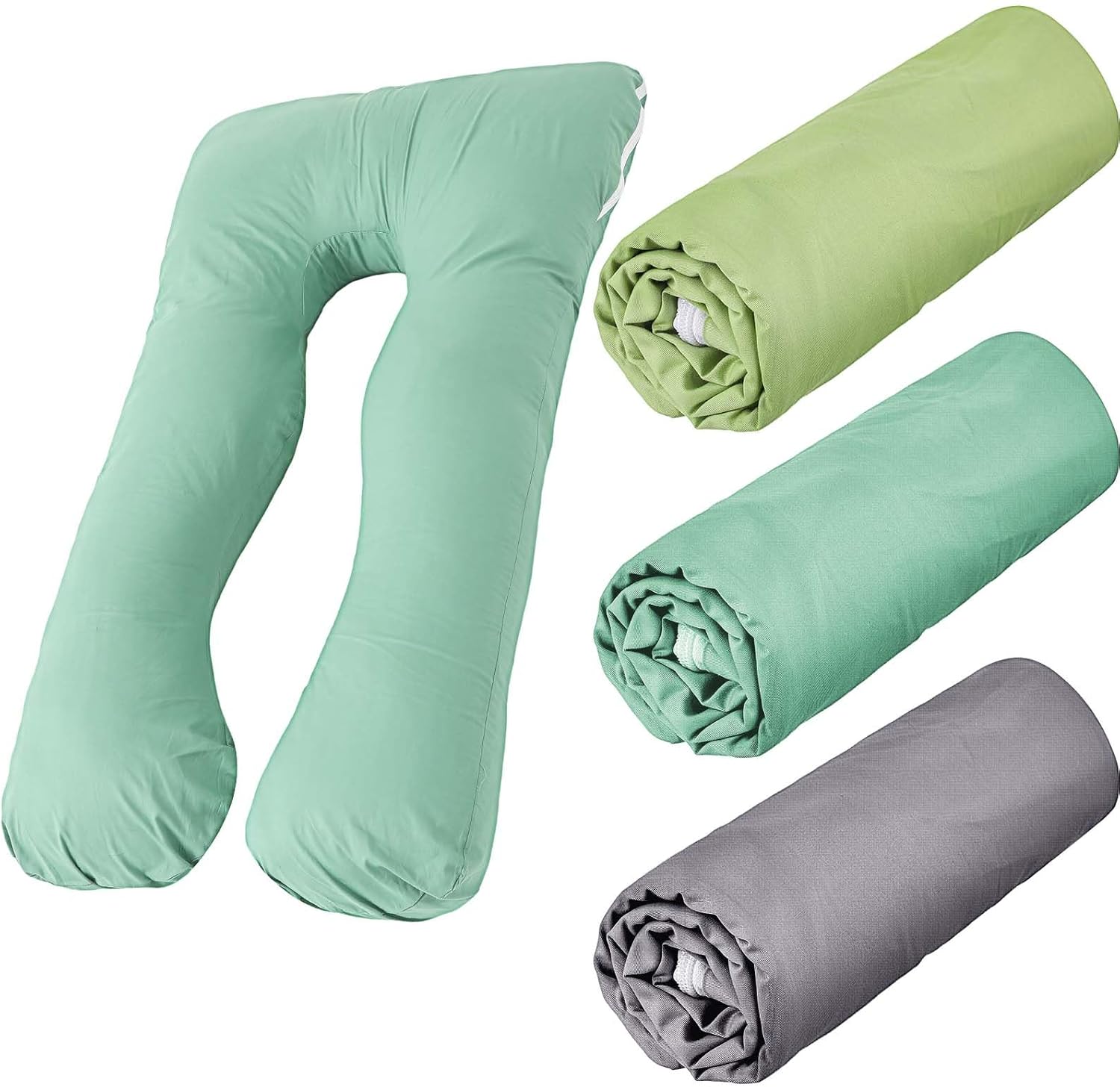 3 Pcs U-Shaped Pregnancy Pillow Cover for Comfort and Support