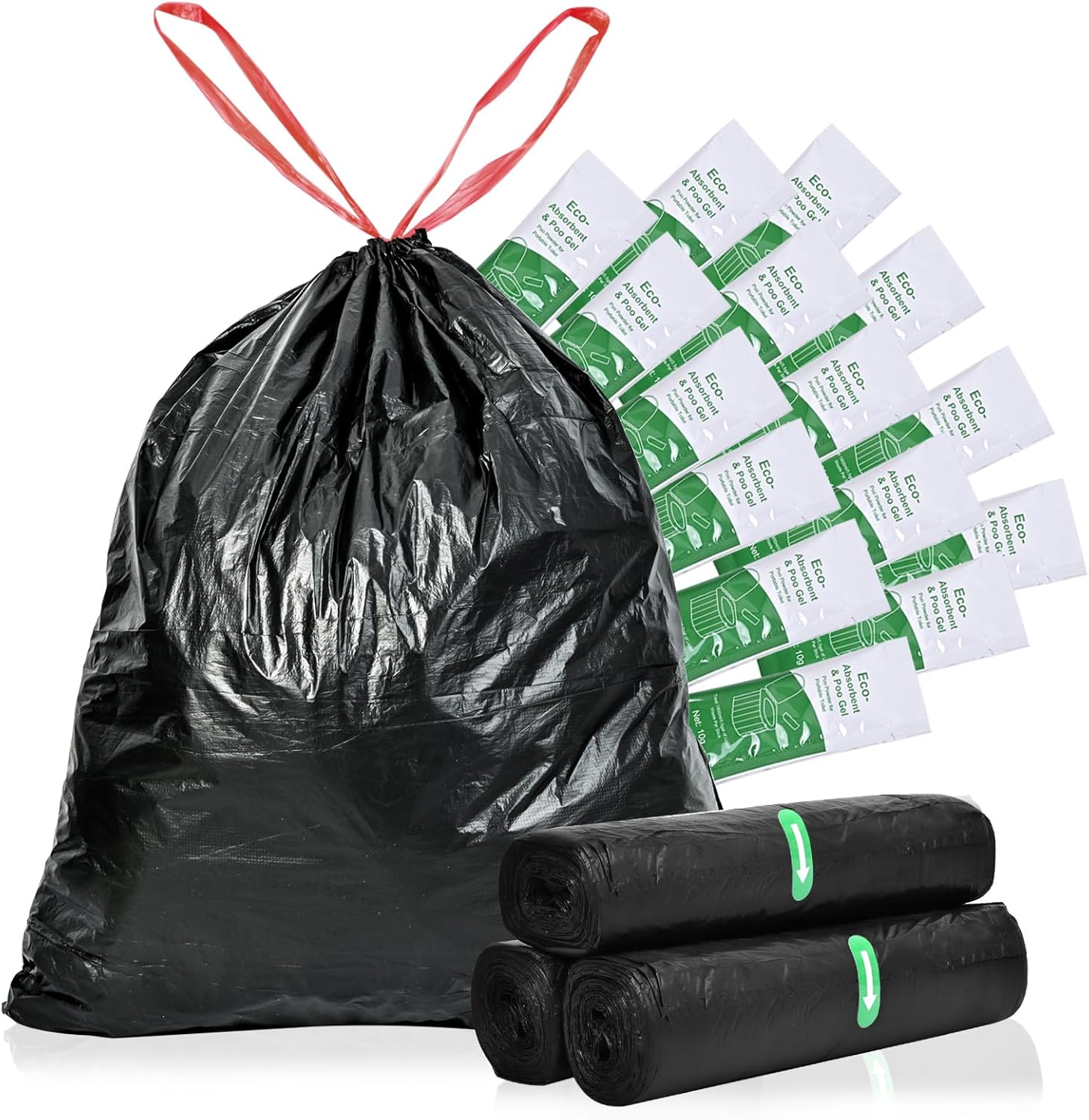 Portable Toilet Bags Set - 30 Gel Packets for Clean & Easy Travel