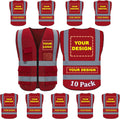 High Visibility Custom Logo Safety Vest Class 2 - Breathable Mesh