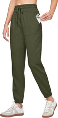 Women Linen Joggers with Pockets 25.5in/28in - Lightweight Comfort