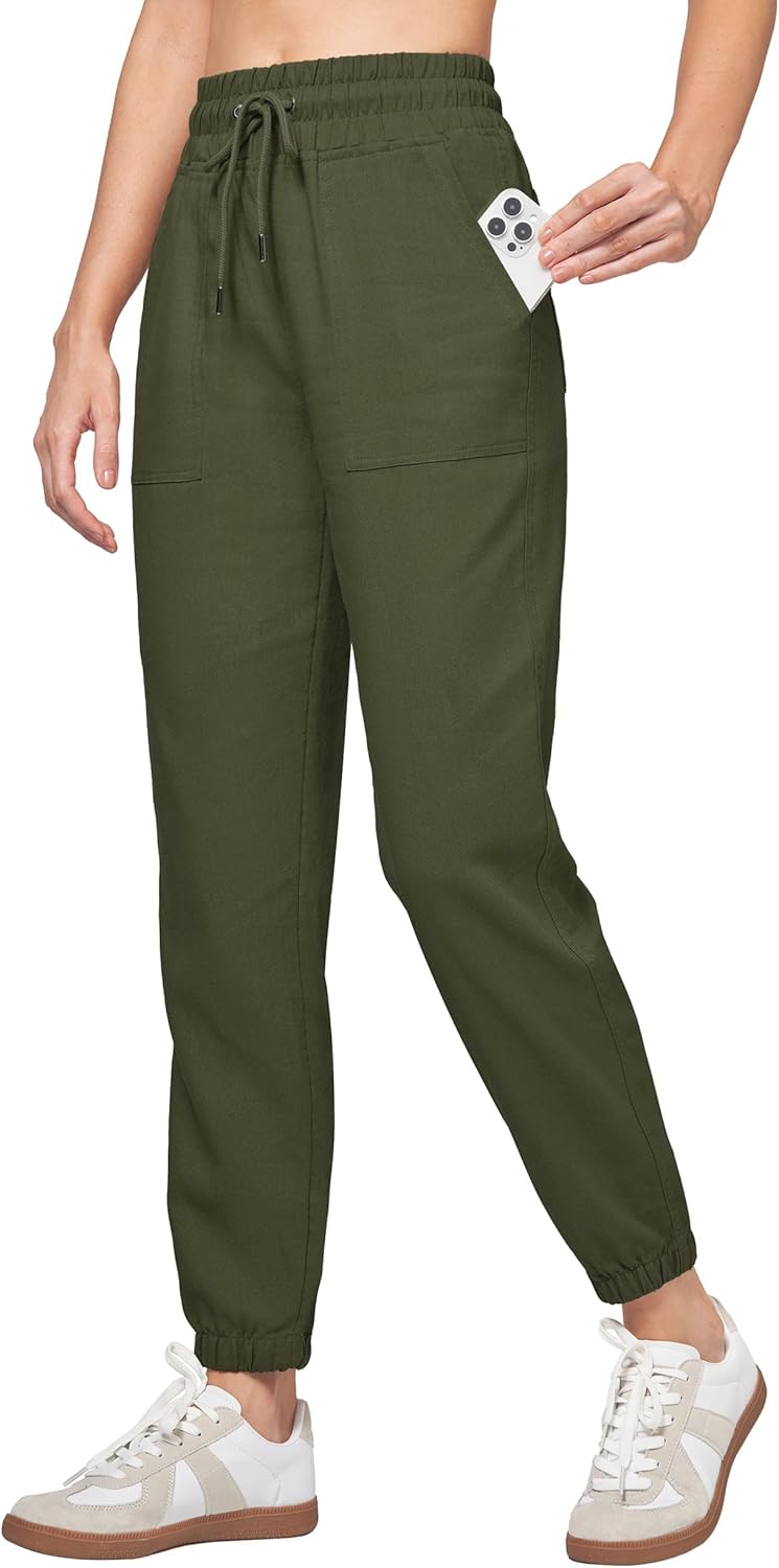Willit Women Linen Pants Joggers for Summer Travel and Beach
