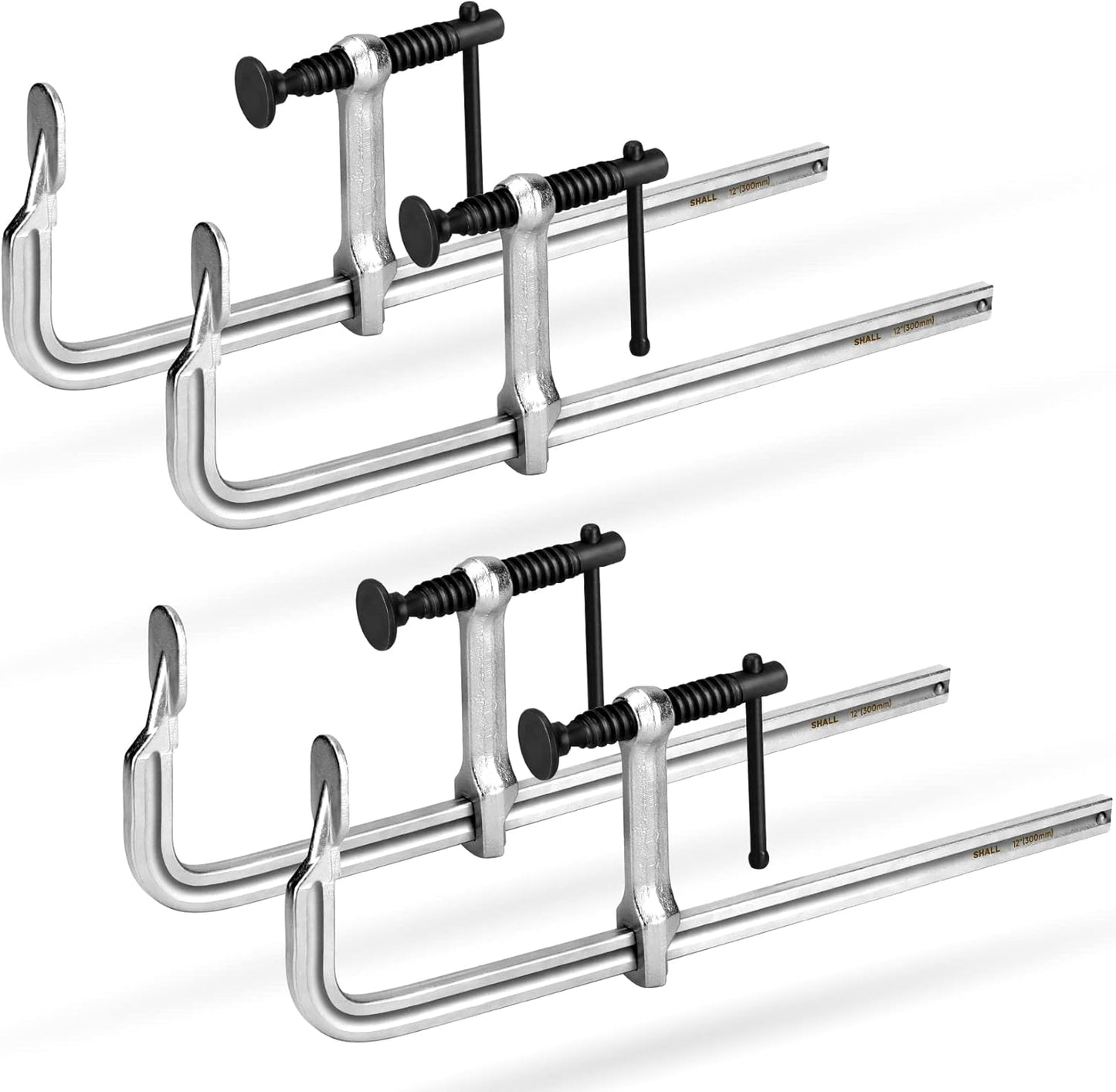 SHALL 4-Pack Bar Clamps Set for Woodworking and Metalworking