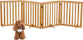 Wooden Dog Gate 4-Panel Freestanding Pet Fence - Collapsible Indoor
