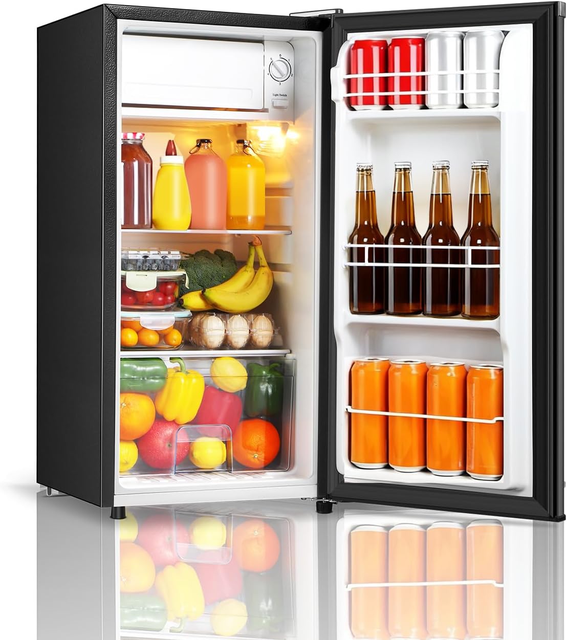 Compact Mini Fridge with Freezer for Dorm and Office Use