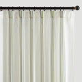 Striped Linen Blend Curtains 84 in Sage Green Stripe - Semi Sheer