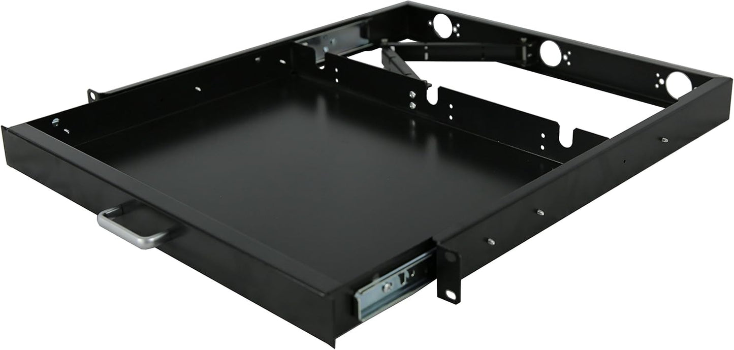 1U Rack Mount Sliding Keyboard Tray for Server Data Network