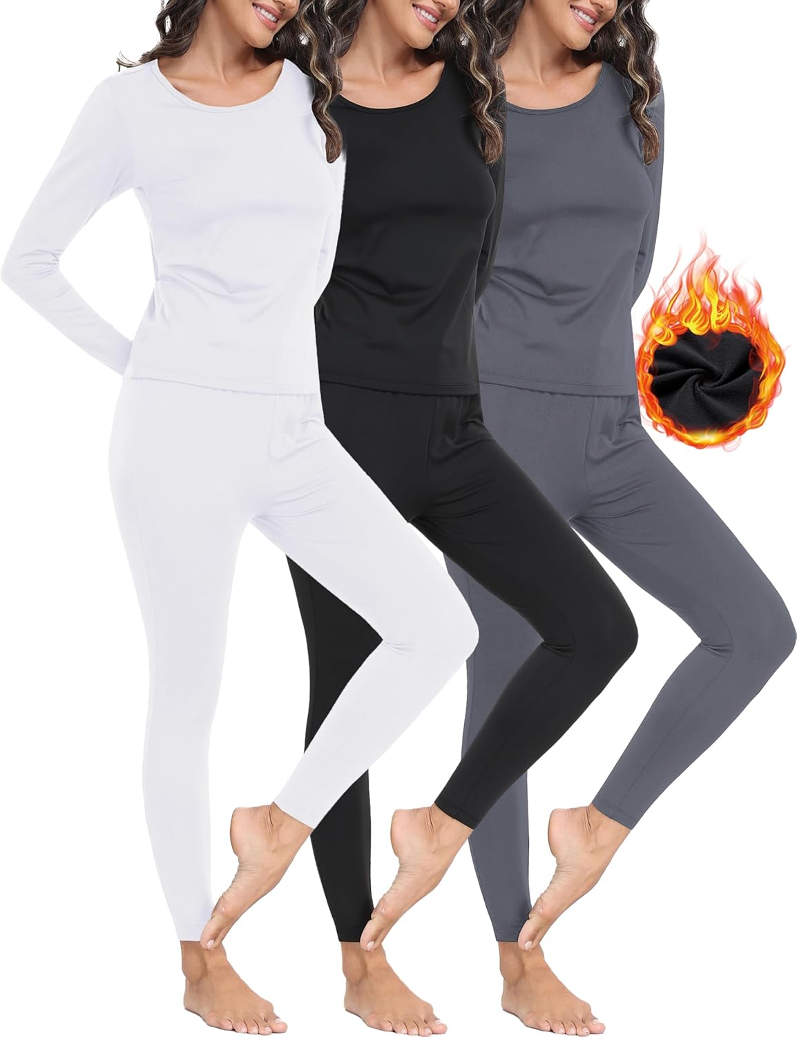 Thermal Underwear for Women Set Long Johns Fleece Lined Soft