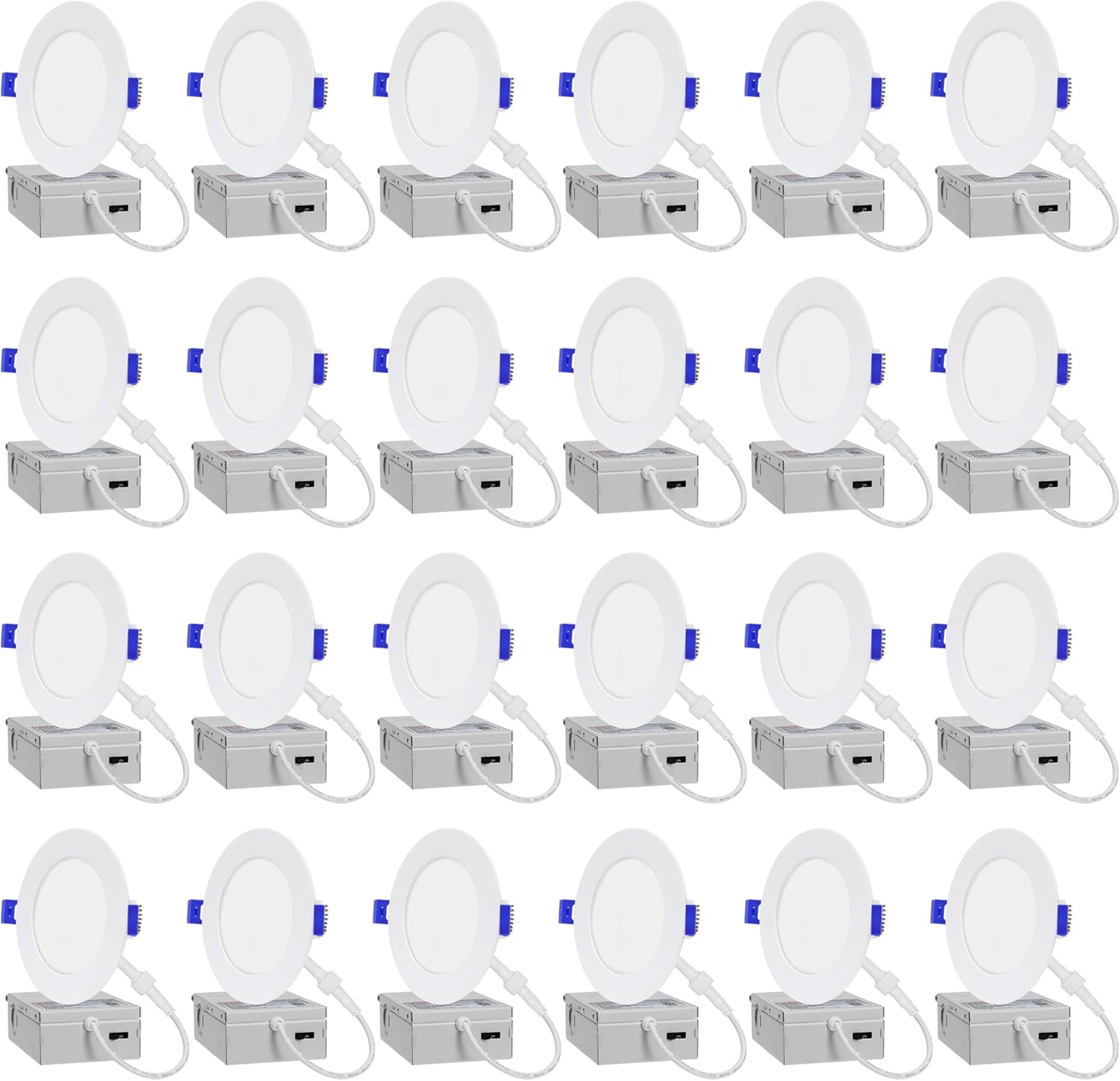 24-Pack of 4-Inch Slim LED Recessed Lights for Custom Lighting