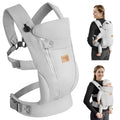 Light Grey Ergonomic Baby Carrier Wrap - Hands Free Support