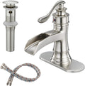 Bathroom Faucet Brushed Nickel Waterfall Single Hole - Sleek DIY