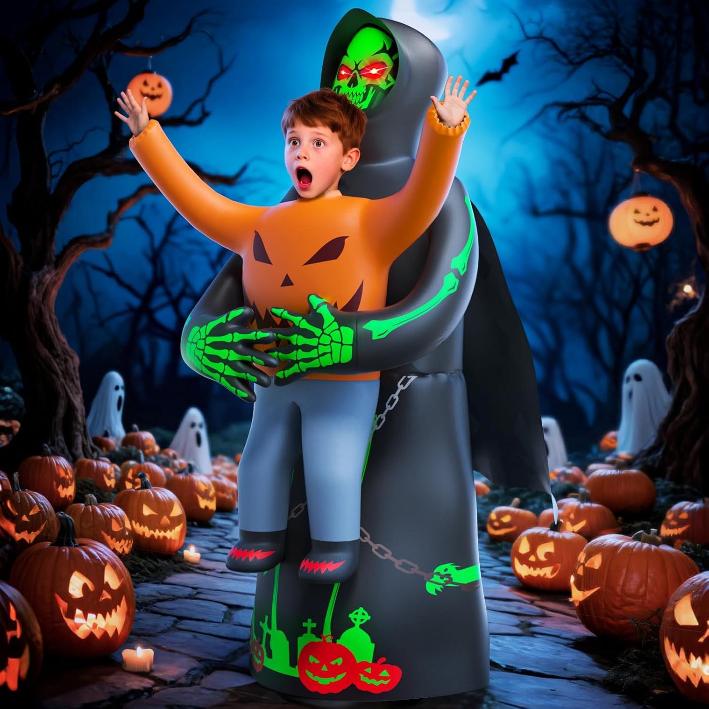 Skirfy Inflatable Costume for Kids - Lights Halloween Fun