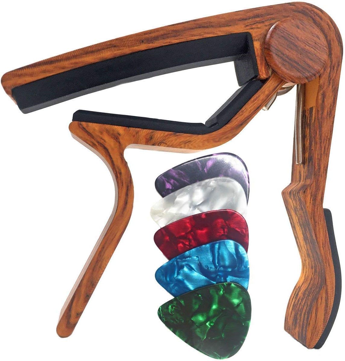 WINGO Guitar Capo - Instantly Change Keys with 5 Picks
