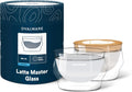 ovalware 8.5oz Double Wall Latte Cups Set of 2 - Palm-Sized Latte