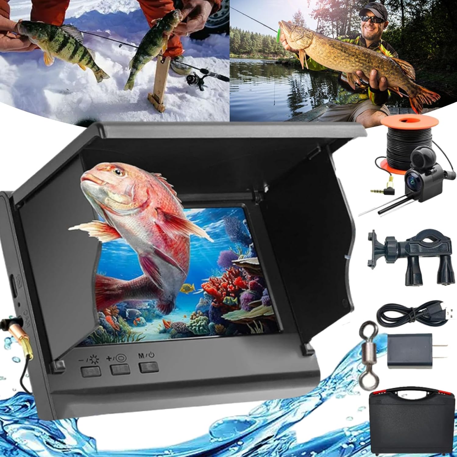 Portable Night Vision Fishing Camera - 220 Wide Angle LCD Screen