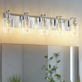 5 Light Bathroom Vanity Light Brushed Nickel - Modern Over Mirror