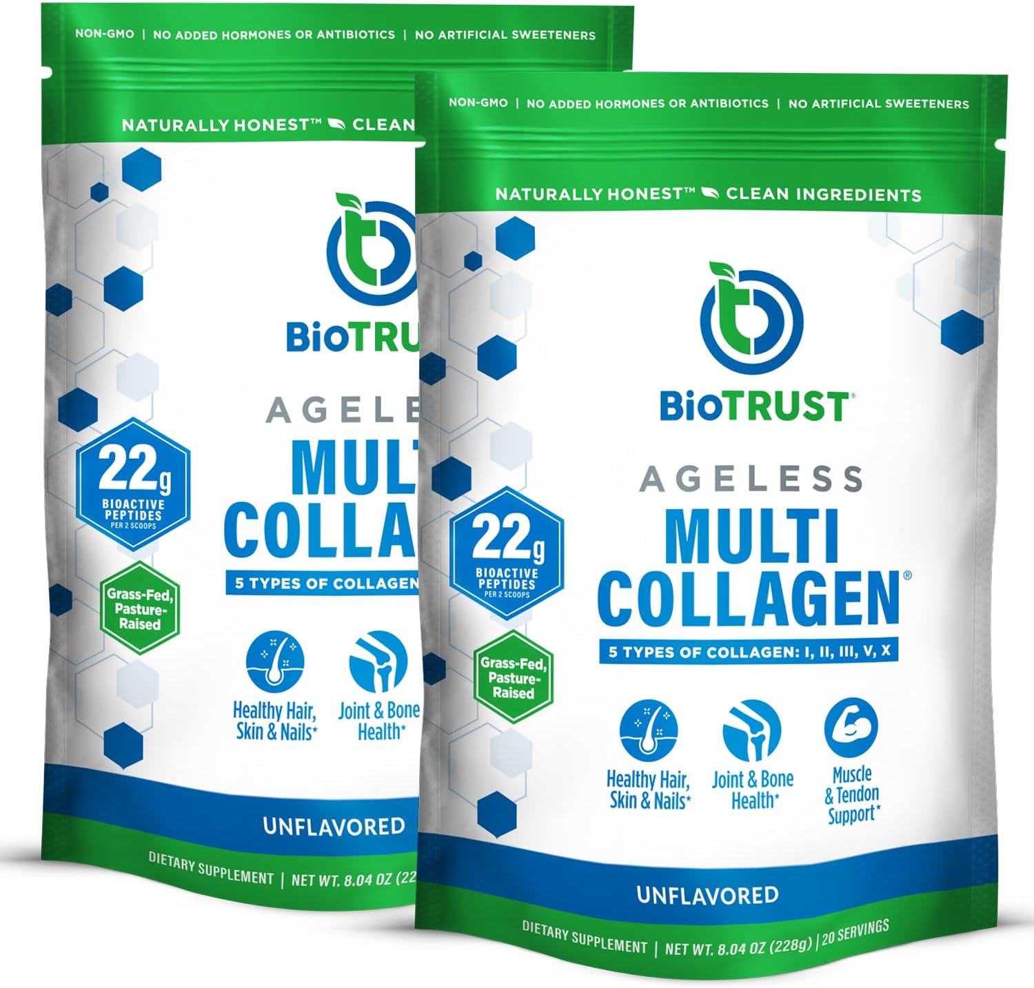 Ageless Multi Collagen Protein Powder for Hair, Skin, Joints