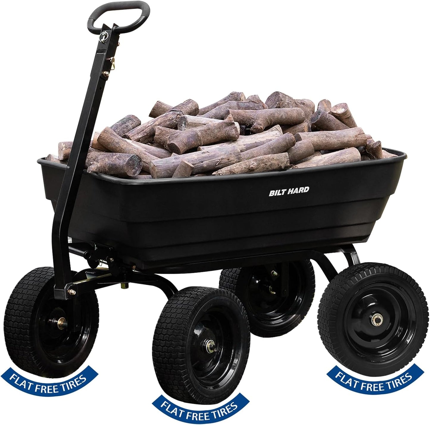 BILT HARD 1200 lbs Poly Garden Dump Cart for Heavy Duty Use