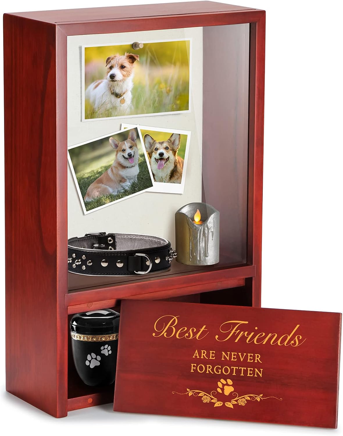 TJ.MOREE Dog Urns for Ashes - Memorial Display Case for Pets