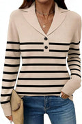 LOMON V-Neck Collared Button Pullover Sweater - Dressy Casual Fit