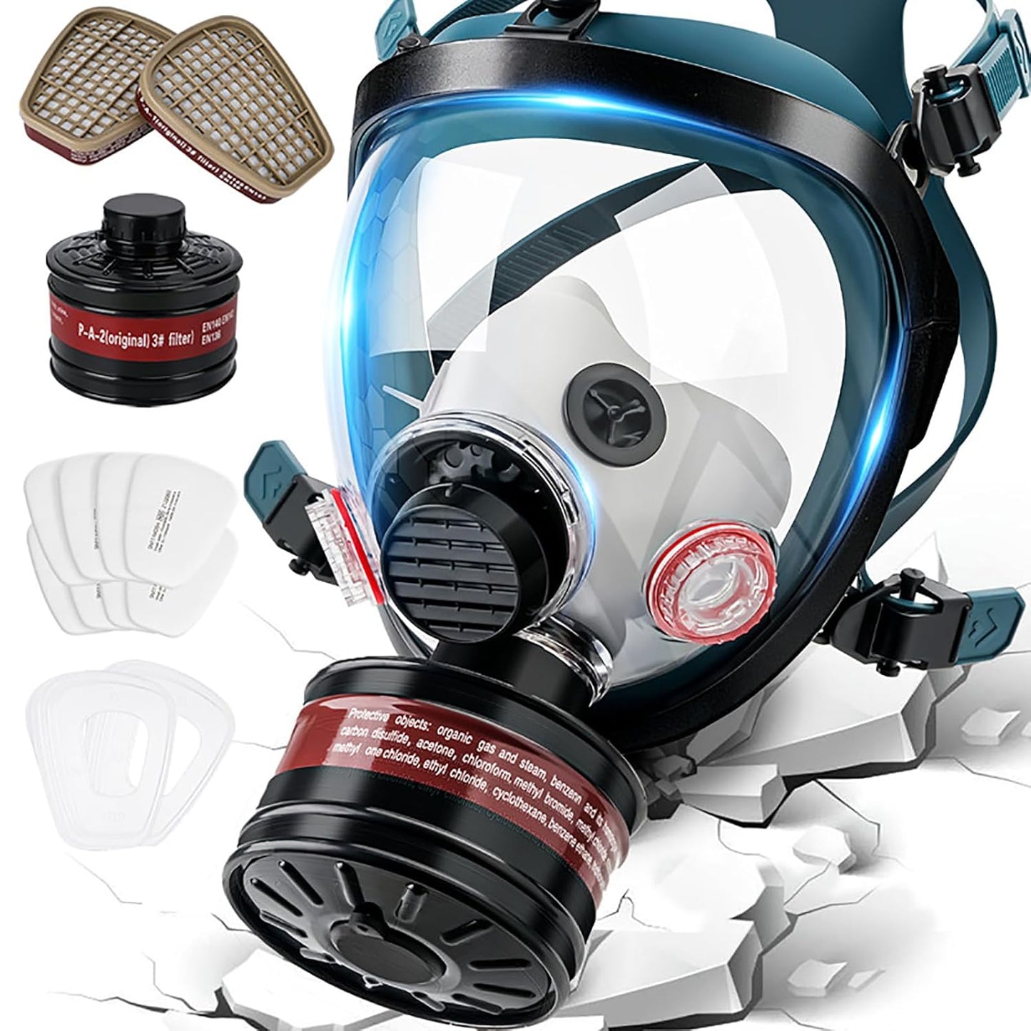 Full Face Gas Mask Respirator for Chemical and Nuclear Safety