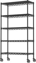 5-Shelf Adjustable Heavy Duty Storage Shelving Unit on Casters
