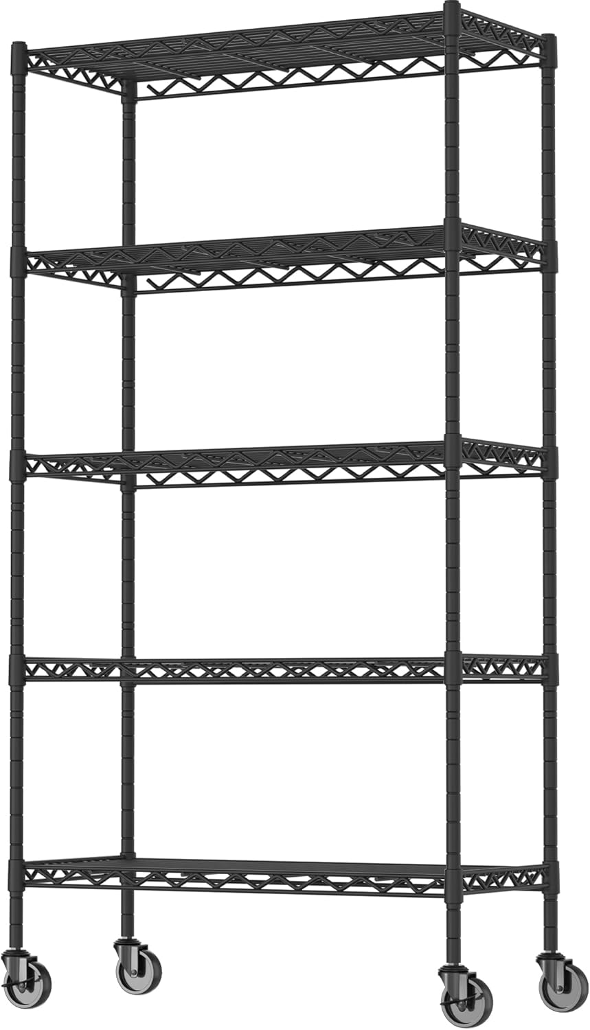 5-Shelf Adjustable Heavy Duty Storage Shelving Unit for Home