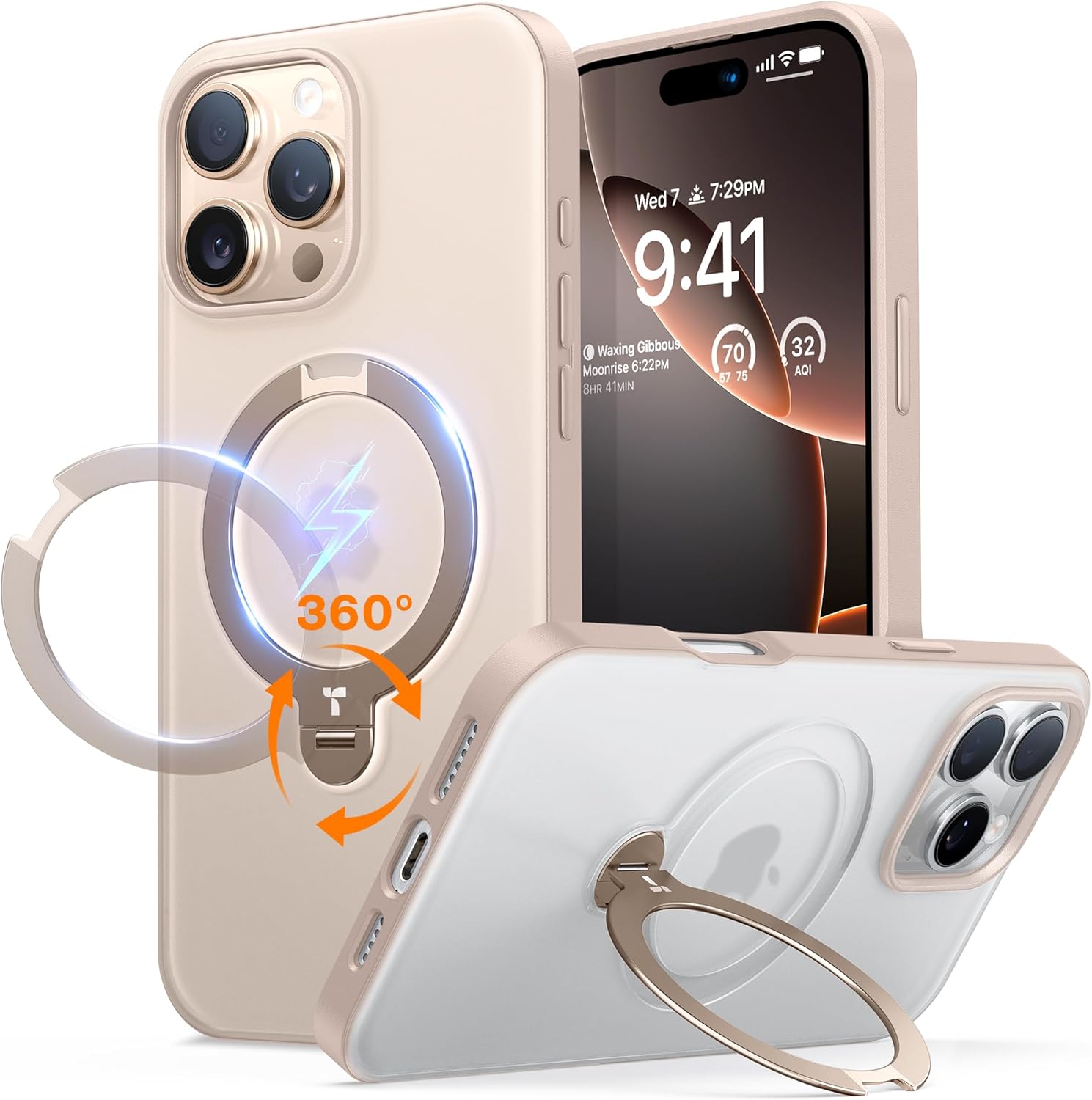 TORRAS 360 Spin Magnetic Stand for iPhone 16 Pro Max Case