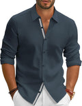 Mens Dress Shirt Wrinkle Free Stretch Button Down - Modern Fit