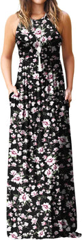 Sleeveless Maxi Dress Casual Long Summer Dress with Pockets