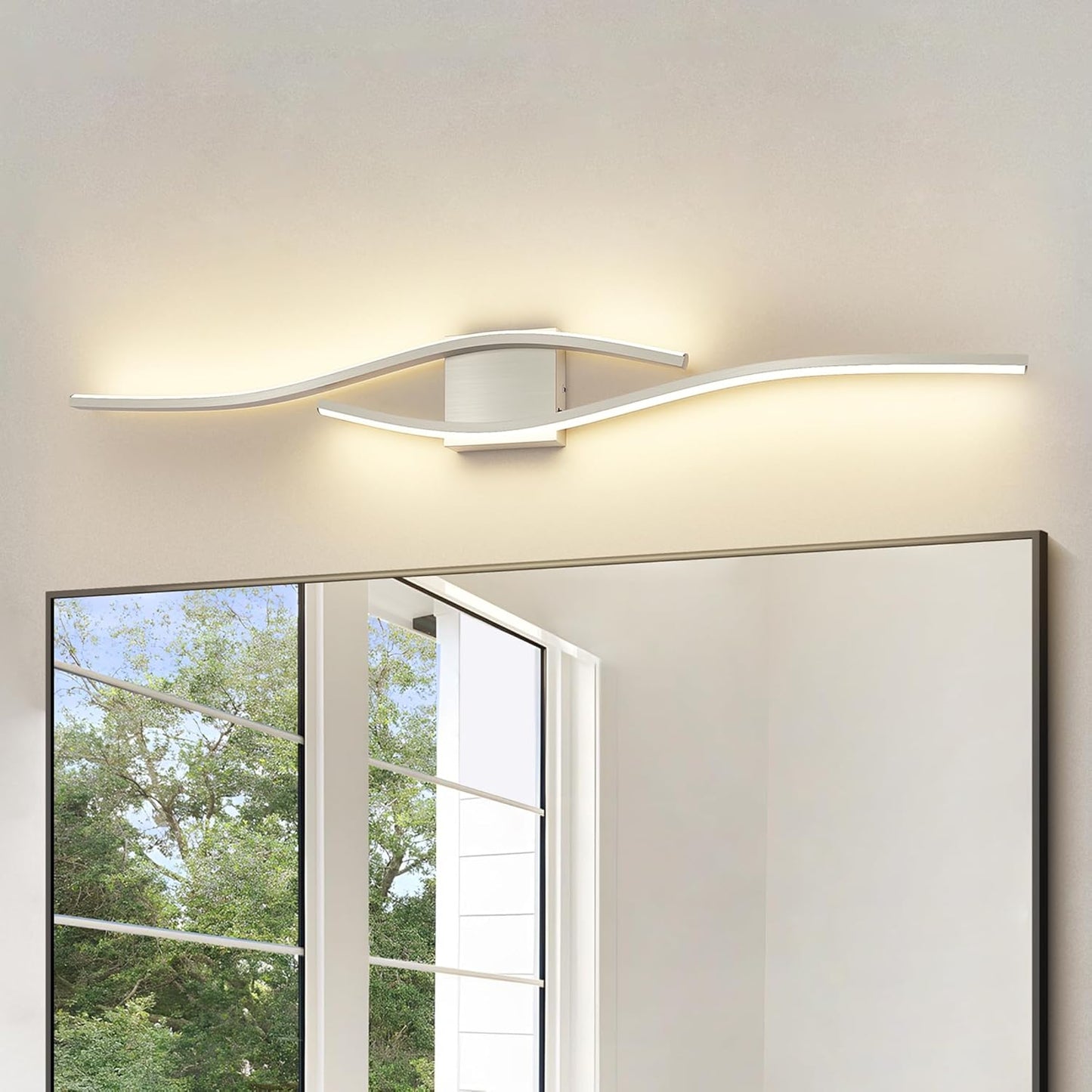 Joossnwell Brushed Nickel Vanity Light for Modern Bathrooms