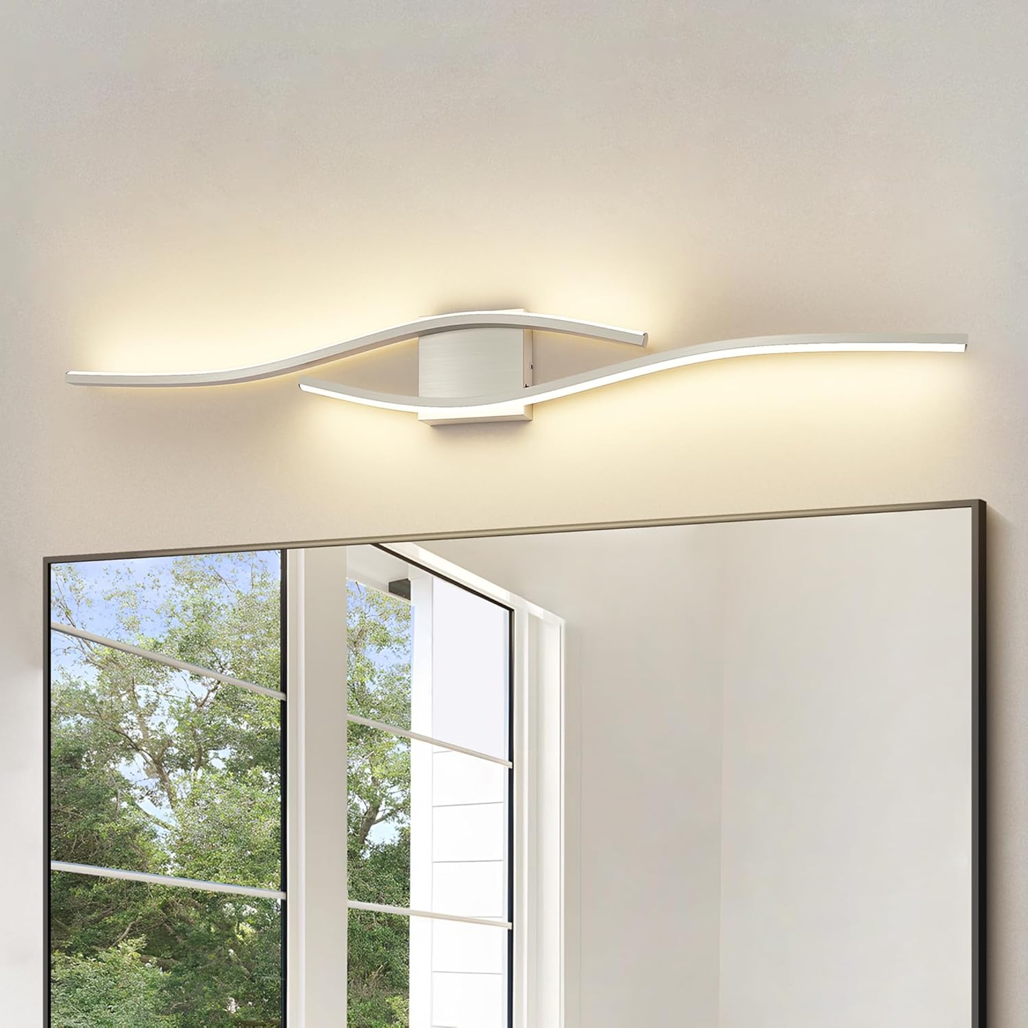 Joossnwell Brushed Nickel Vanity Light for Modern Bathrooms