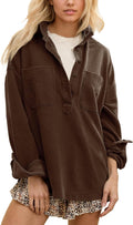 Locachy Women's Oversized Polo Neck Sweatshirt - Casual Comfort Shoes