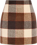 Plaid Mini Skirt for Women High Waist A Line Bodycon Style