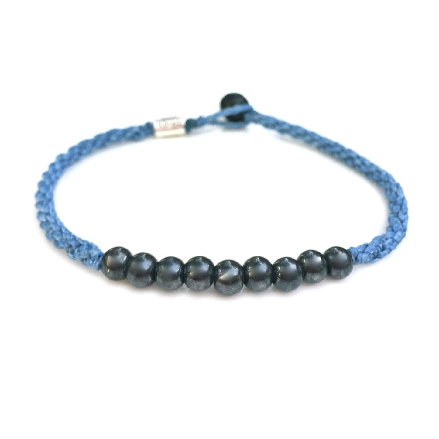 Beaded Hematite Stone Rope Anklet for Men and Women - Handmade