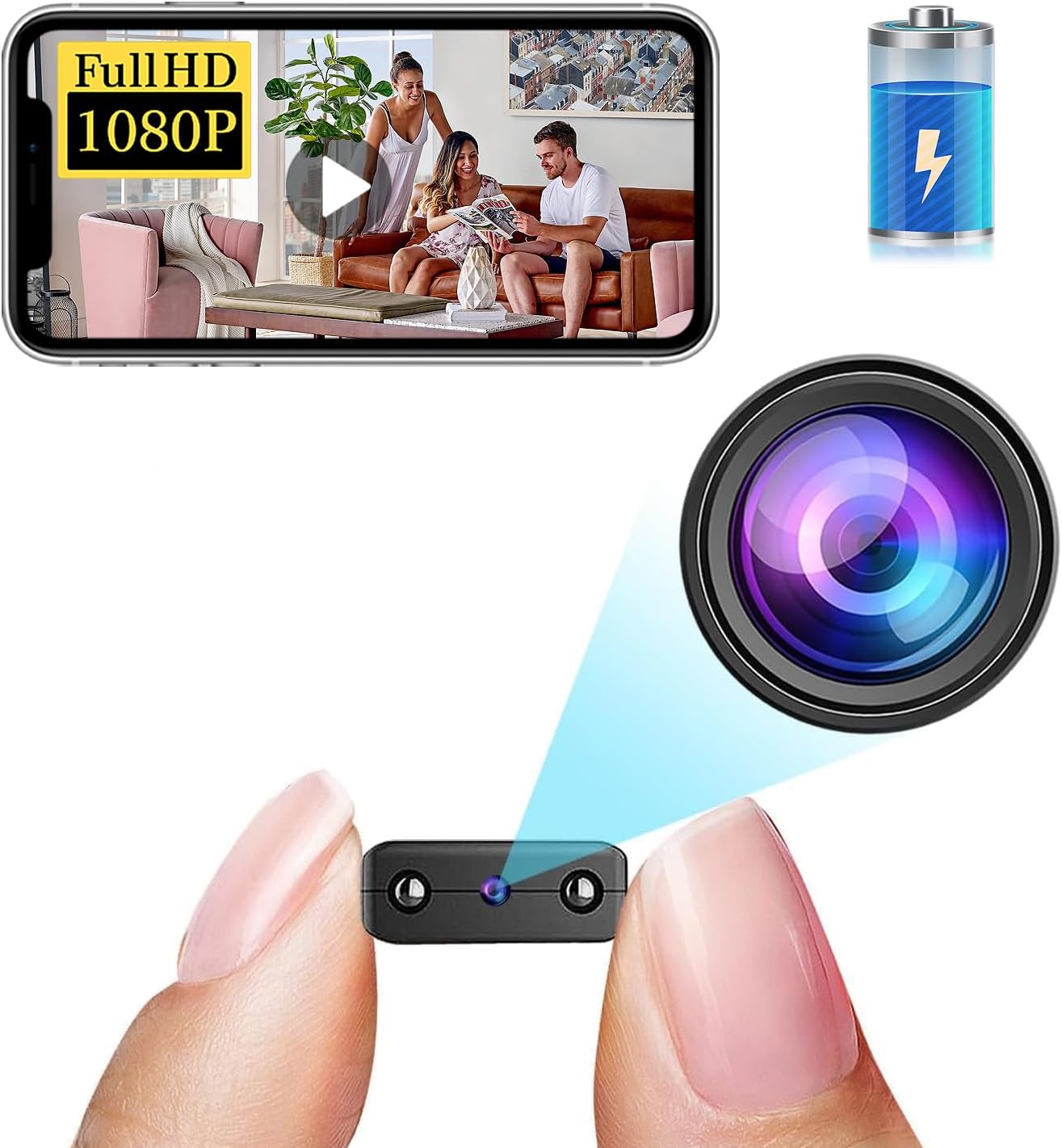 Mini Security Cam: HD 1080P, Night Vision, Motion Detection 